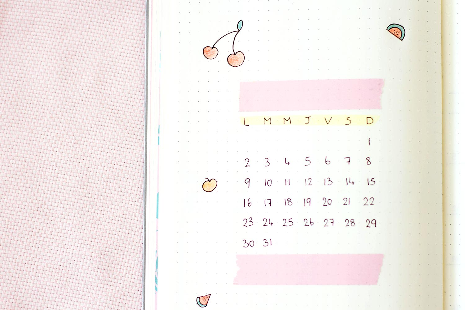 Bullet journal Juillet : une mise en page fruitée ! - Manayin