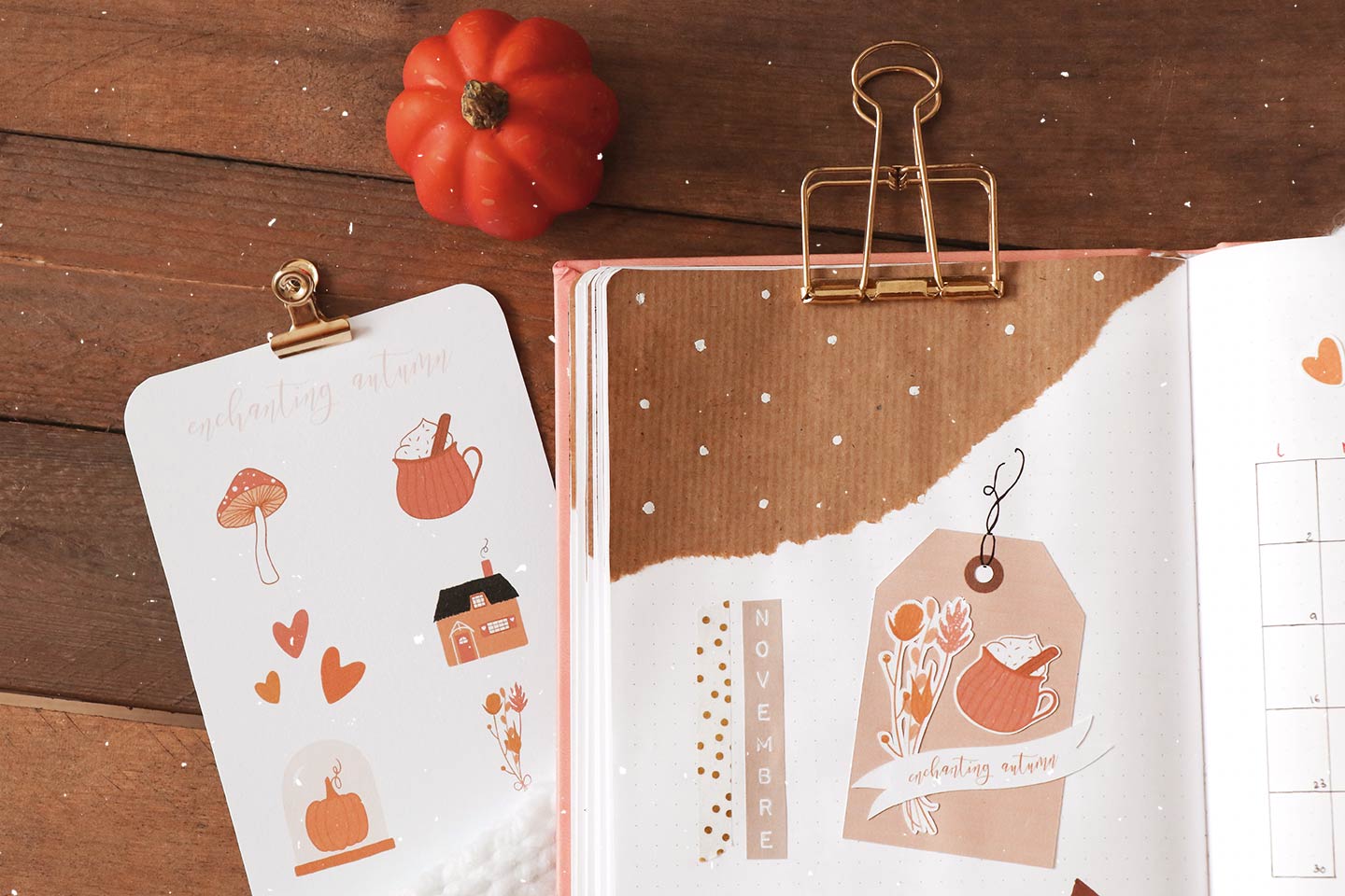 Bullet journal novembre : idées de mises en page + stickers à imprimer